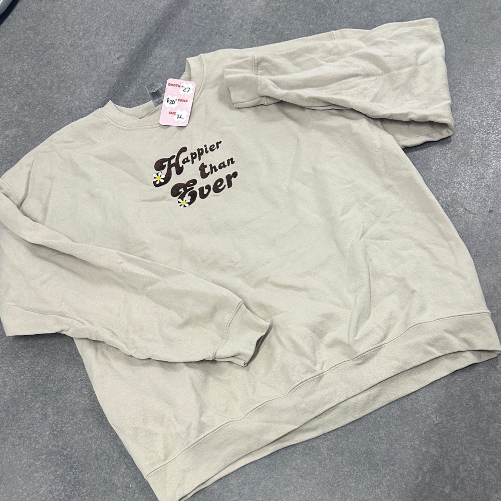 Happier Than Ever Cream Sweatshirt